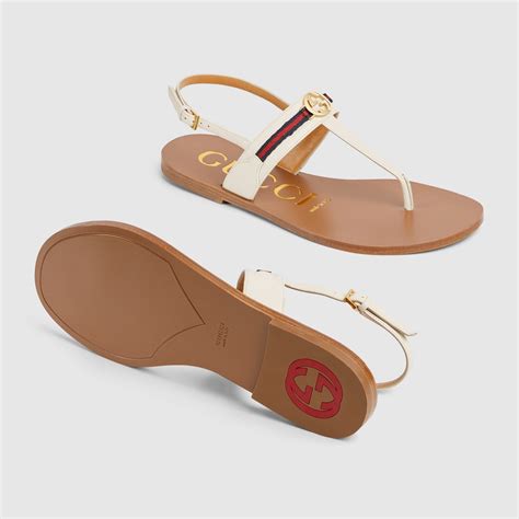 how many inches is the webbed gucci slide|Women's Interlocking G Web sandal in white leather .